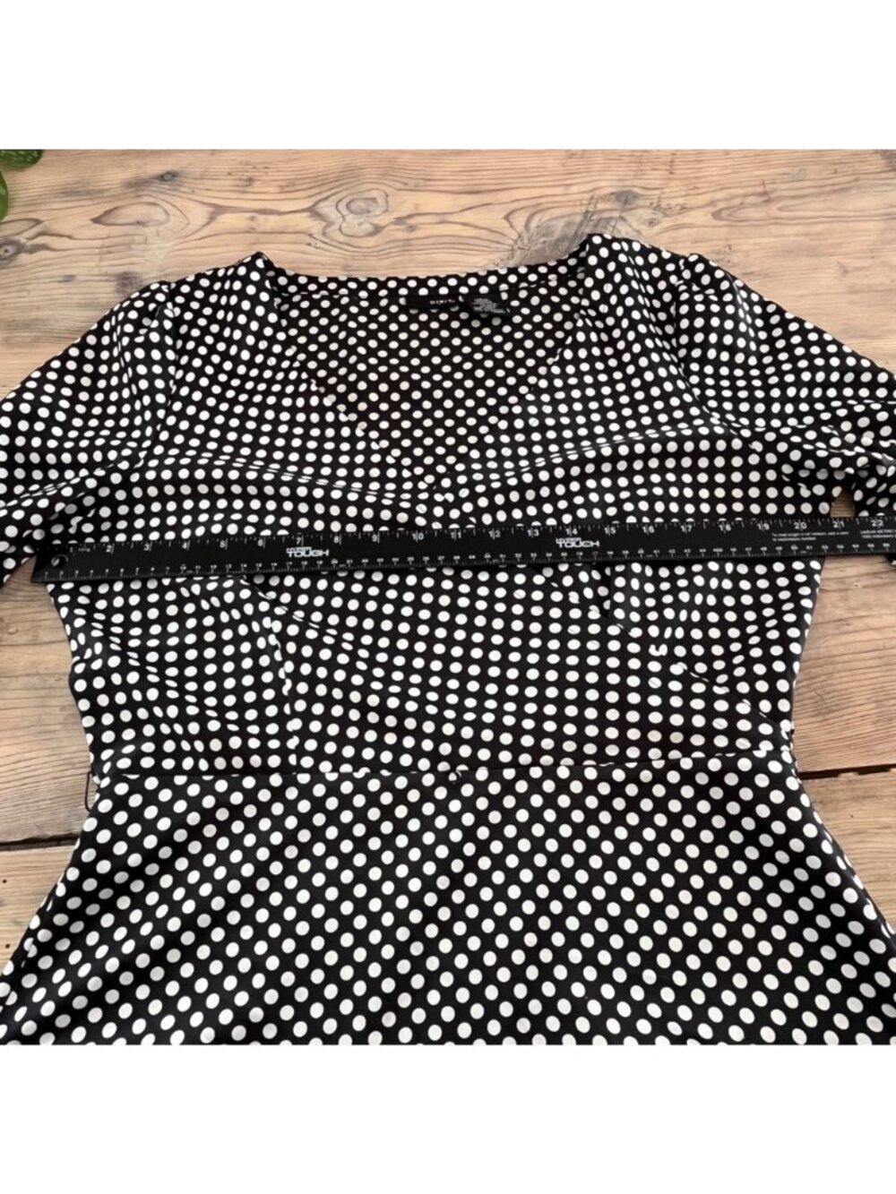 Mix It V-Neck Wrap Blouse Womens L Black Polka Dot - Picture 7 of 8